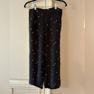 LOFT Black Pants with White Polka Dots